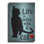 «Life Is Better With A Cat Blue» par Ginger Oliphant, art mural en métal-1474622395