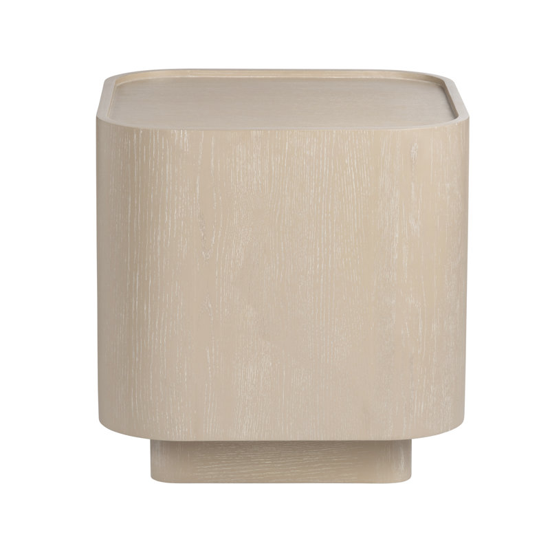 Callen 22 in. Square Tan Solid Wood Accent End Table