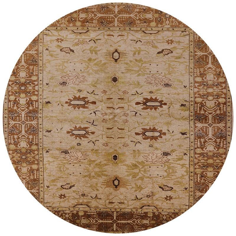 Tapis oriental brun / beige, Rond 4 pi