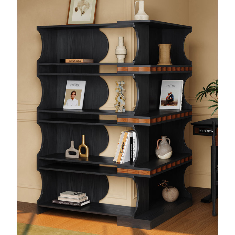 French-Style Retro Retractable Corner White Waxwood Storage Bookcase