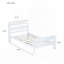 Twin Bed with Headboard and Footboard,Rubber Wood Bed,White-2126948197