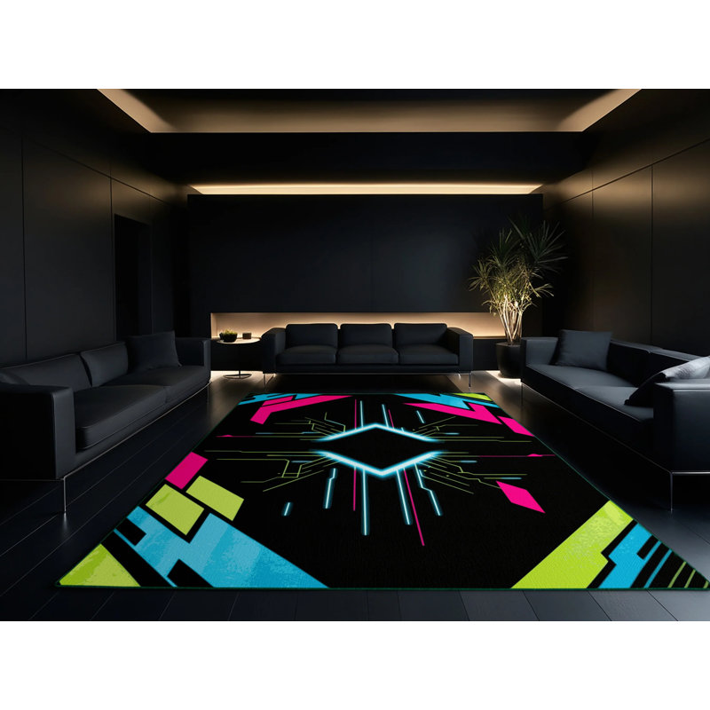 Cyber Swirl Rug, Rectangle 4' x 6'