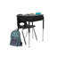 Bureau ouvert 18 po x 24 po Belly Curve avec boîte à livres en métal, paquet de 2 - Strandz cosmique / graphite / noir-124921853