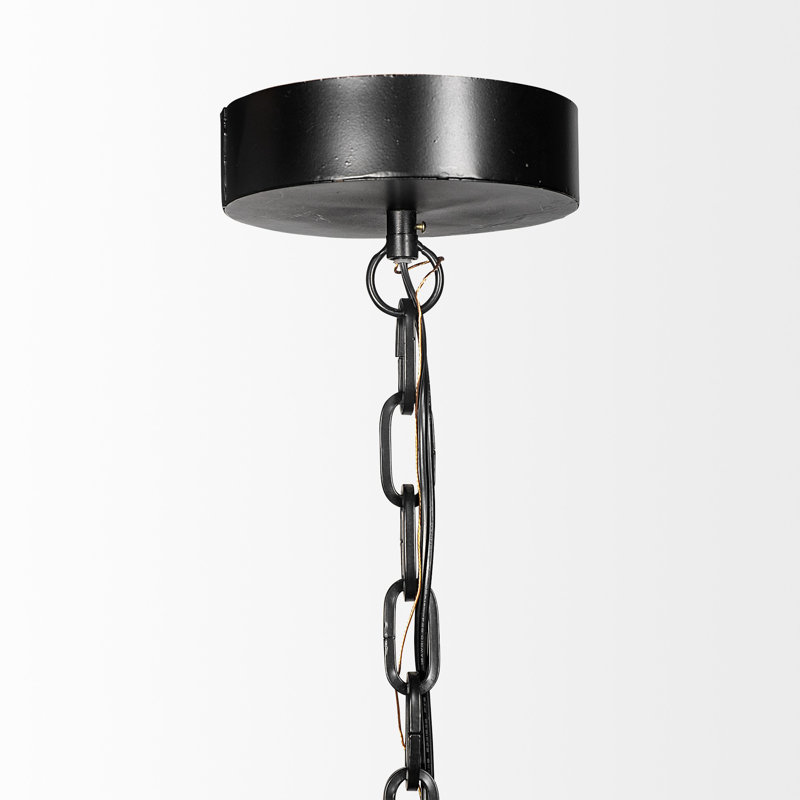 Luminaire suspendu en forme de dôme à 1 lumière Althoff, Noir