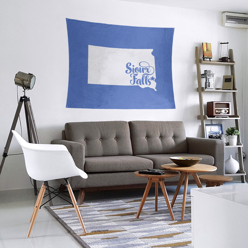 Tapisserie de Sioux Falls, Dakota du Sud, H 27,5 po x l 37,5 po, Bleu