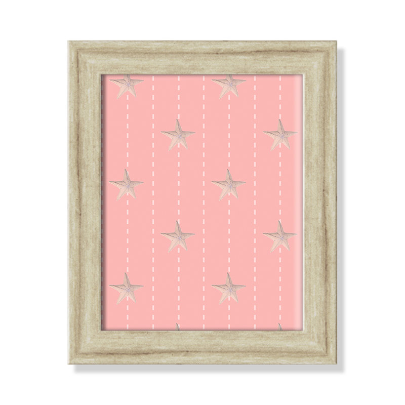Étoile de mer fantaisiste au point, H 10 po x l 8 po x P 0,6 po, Cadre plat beige