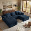 Fauteuil d'appoint modulaire Aldora, assise profonde, revêtement en flanelle, ressorts ensachés, aucun assemblage requis, emballage compressé pour salon, module combinable à volonté, noir-129178719