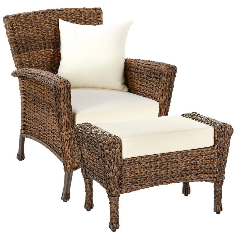 Chaise de patio avec coussins et repose-pieds de jardin Rutter