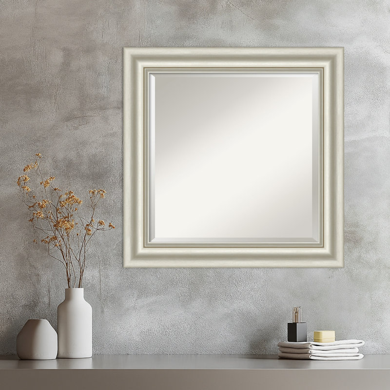 Miroir mural Sophia, 25,5 po x 25,5 po, Argent argent