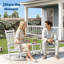 Ensemble de 4 chaises berçantes en PEHD, chaises berçantes en poly haut Adirondack, meubles de véranda résistants aux intempéries pour patio, jardin, terrasse, blanc-1130174100-1130174101