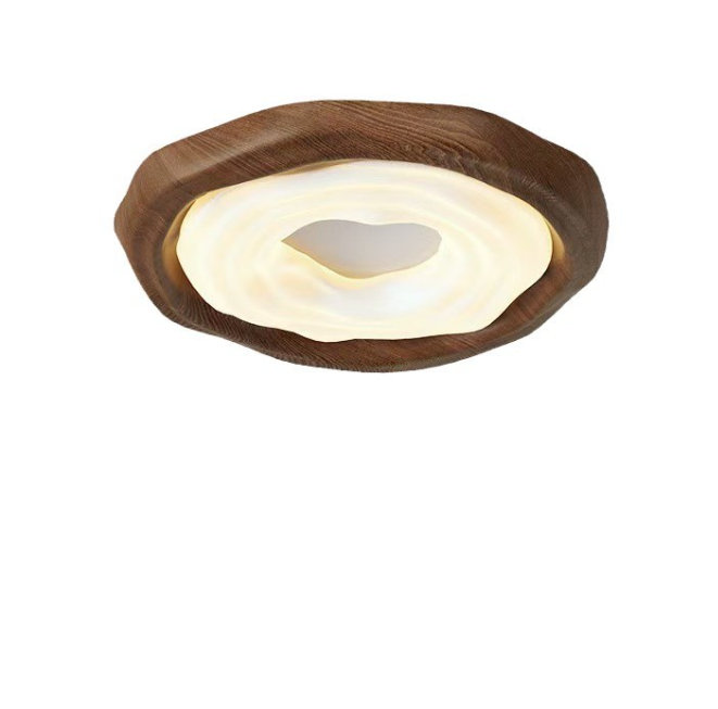 Plafonnier à spectre complet, avec un style wabi-sabi rétro simple et un design exquis en forme de biscuit, adapté à l'éclairage des chambres et des petits salons.