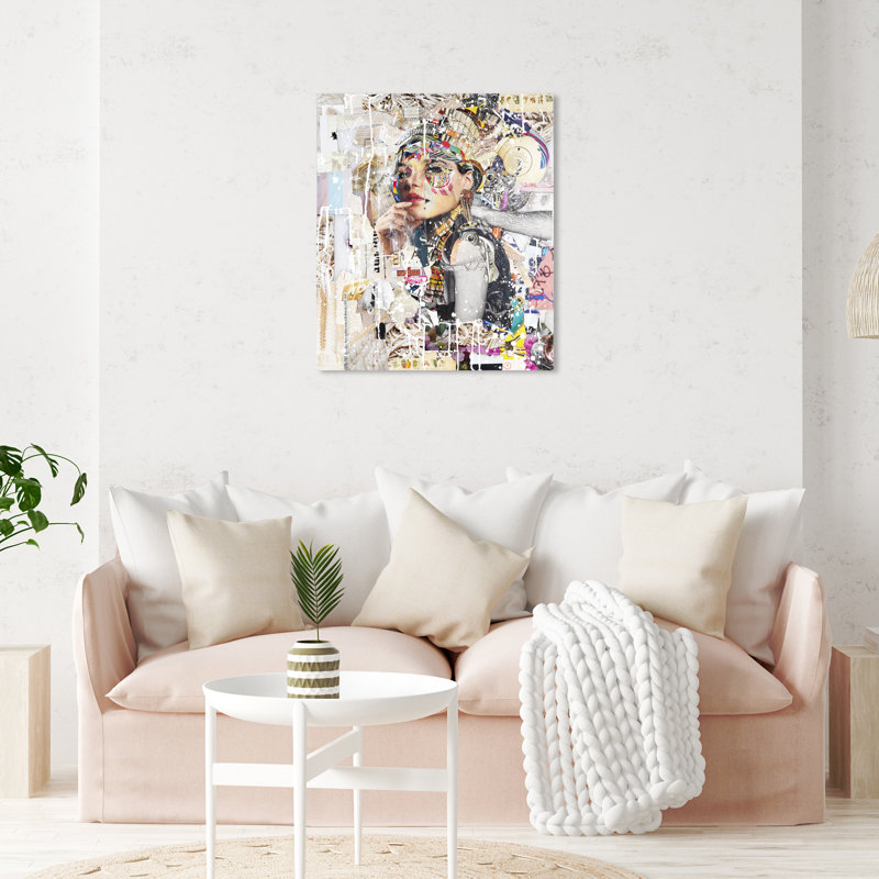 «Katy Hirschfeld - Queen of Her Realm, Urban Glamour Queen, impression sur toile bleue moderne, impression pour salon