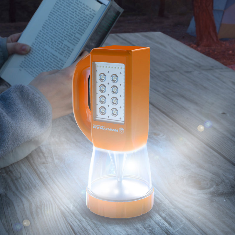 3 in 1 LED Lantern Flashlight and Panel Light Lightweight Camping Lantern By Wakeman Outdoors, Orange
