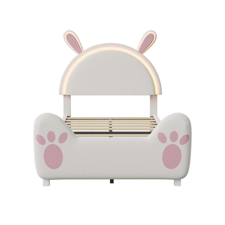 Cartoon Rabbit Children's Bed with LED Lights
