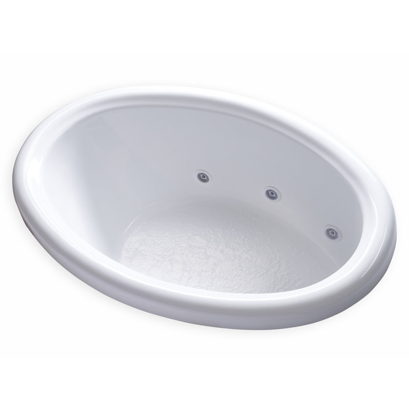 58'' x 39'' Drop-In Whirlpool Acrylic Bathtub, Right