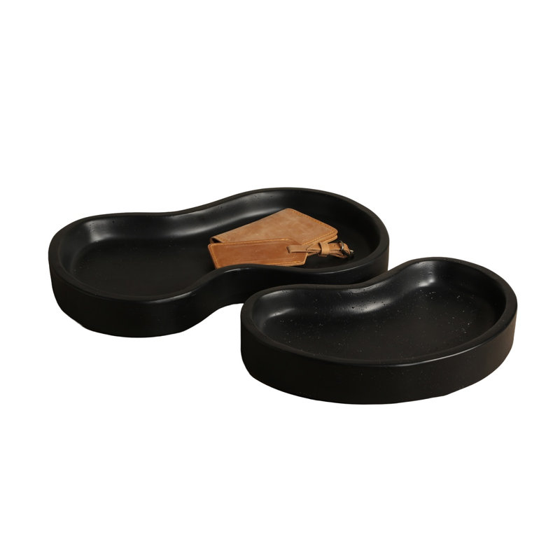 AMOEBA TRAY (SET OF 2) - BLACK