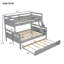 Lit superposé simple au-dessus de double en bois massif avec échelle, lit gigogne simple, barrière de sécurité pour garçons et filles-1217244584