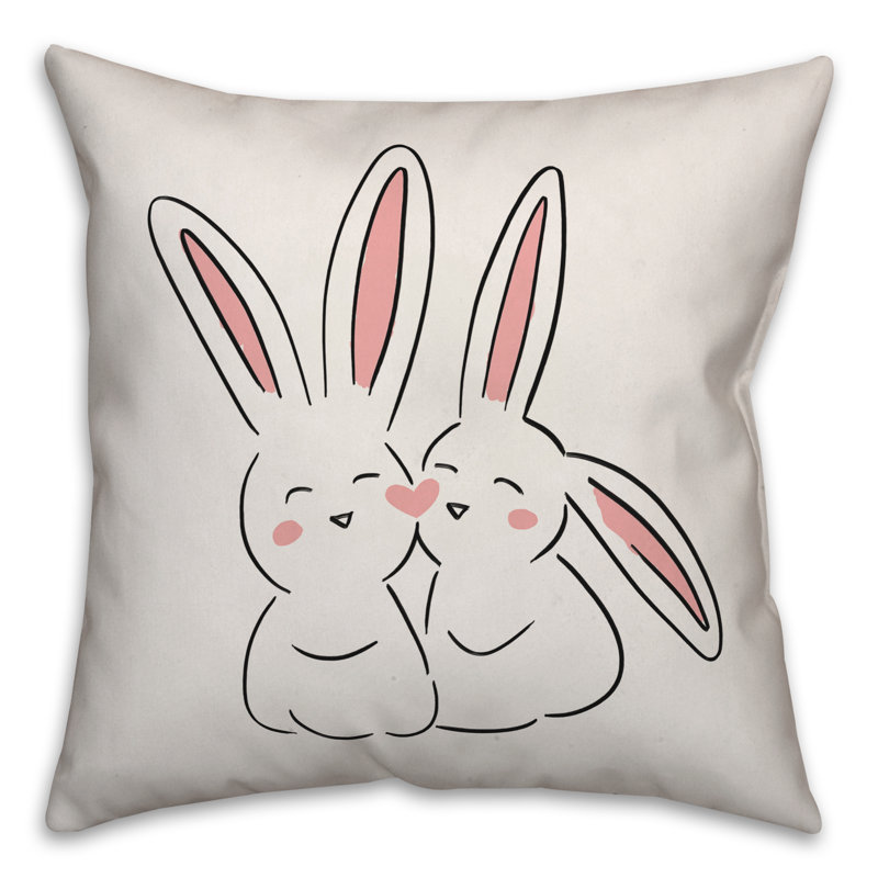  Coussin Love Bunnies, 18 po x 18 po