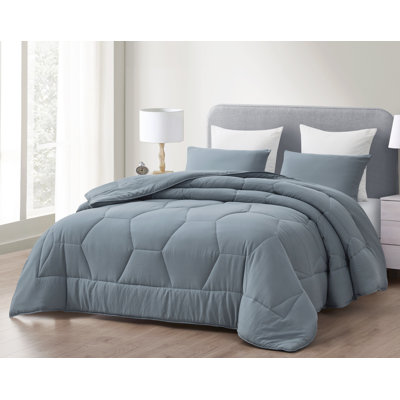 Washed Microfiber Bedding Honeycomb Comforter Set