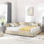 Storage Upholstered Tufted Bed Frame, Sofa Bed Frame with Comfortable Backrest and Armrests-1047404732-1047404735