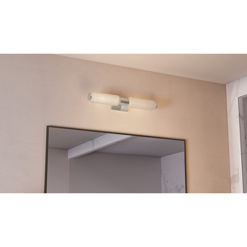 Luminaire pour salle de bain 2 lumières Hawes, Nickel brossé