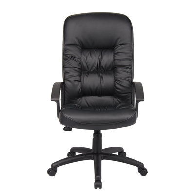 Mala High Back Office Chair, Black Faux Leather, Spring Tilt Mechanism