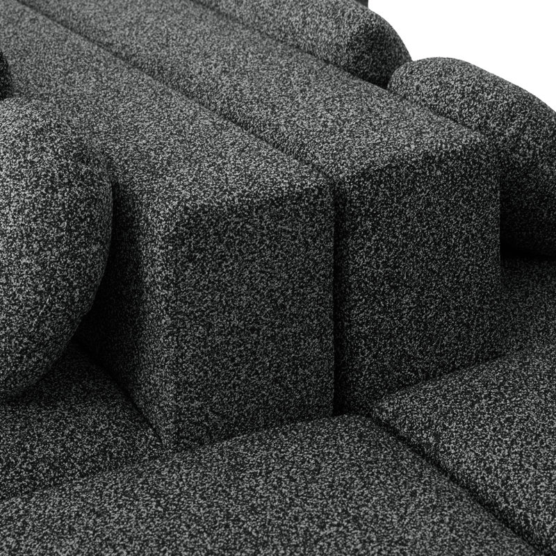 Canapé modulaire 114,9 po Boneless, Noir