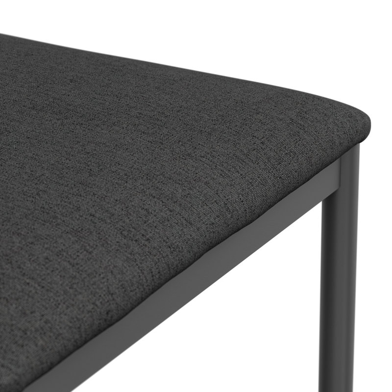 Marhill 18.1cm H Upholstered Side Chair, 6, Charcoal Fabric, Matte Black