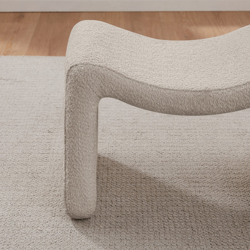 Hardev 24.8" Wide M-Shaped Footstool Ottoman (Set of two), Camel 100% Polyester