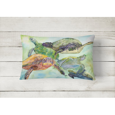 Turtle Outdoor Reversible Throw Pillow