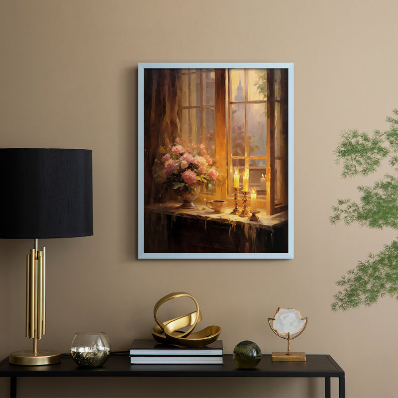 Reproduction encadrée FLORAL Series DCCLX - bois massif, Bleu, H 15 po x l 12 po
