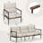 Berklee 4-Piece Aluminum Wicker Patio Conversation Set With 3-Seat Sofa, Coffee Table And Light Gray Cushions
