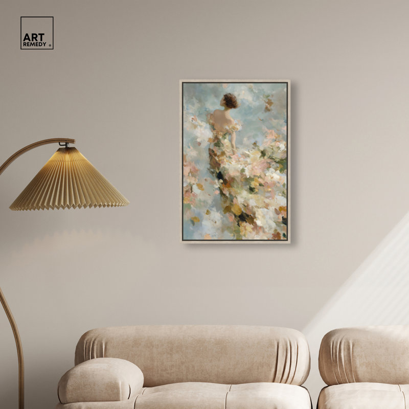 «Petal Gown», reproduction d'art sur toile encadrée par Art Remedy, cadre en chêne naturel, 20 x 30, H 31 po x l 21 po