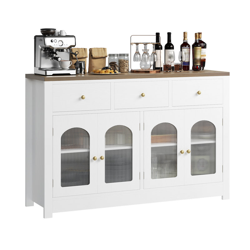 140cm Sideboard, Brown/White