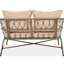 Style de mobilier d'extérieur avec housses de coussins amovibles, beige, table de table ovale en bois, coussins, patio beige