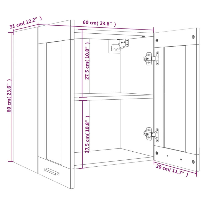 Lyon Hanging Glass Cabinet Lyon, Smoked Oak