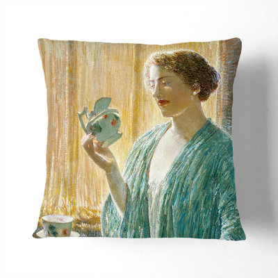 Strawberry Tea Set Square Throw Cushion