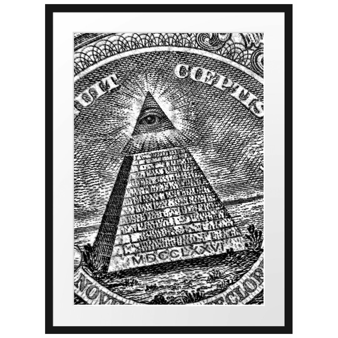 Gerahmtes Poster Illuminaten-Pyramide