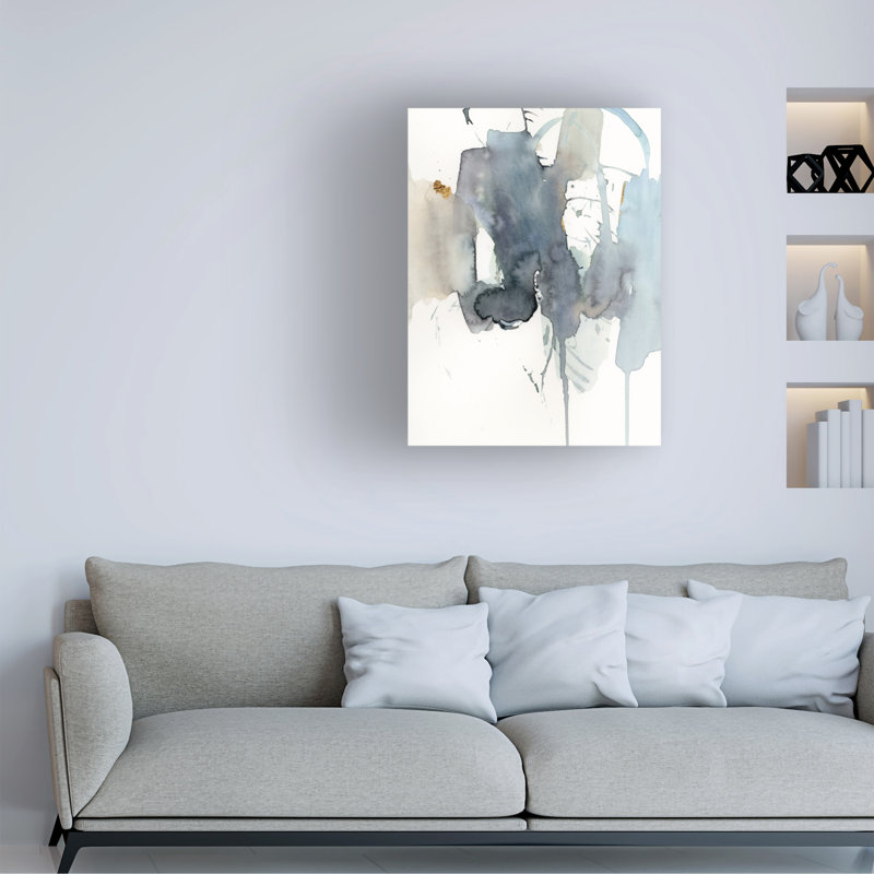Art sur toile Victoria Barnes «Indigo Splatter II», H 19 po x l 14 po x P 2 po