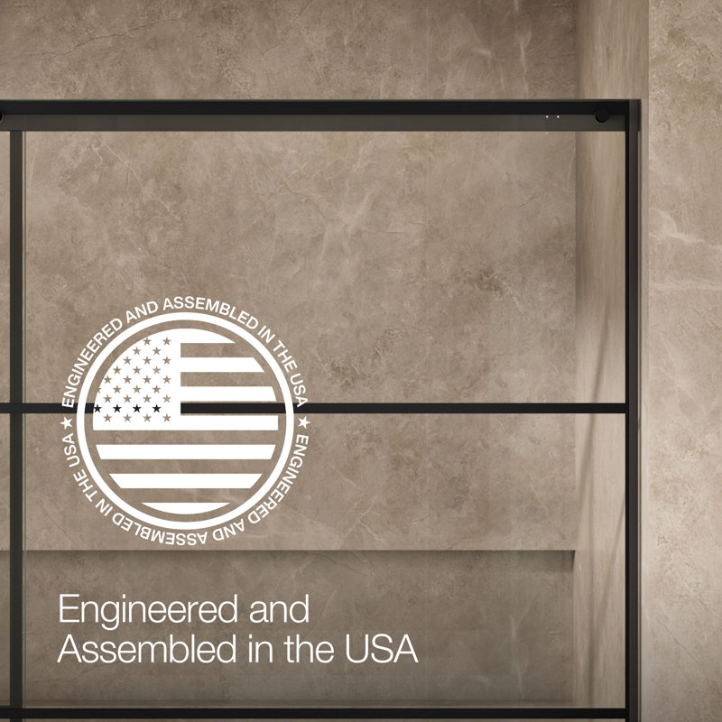 Sliding Shower Door, 75-1/2-In H X 68-1/4 - 71-5/8-In W, Crystal Clear w/Rectangular Grid