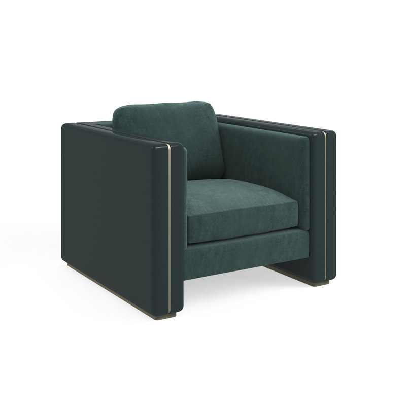Caracole Armchair, Green, Green Polyester