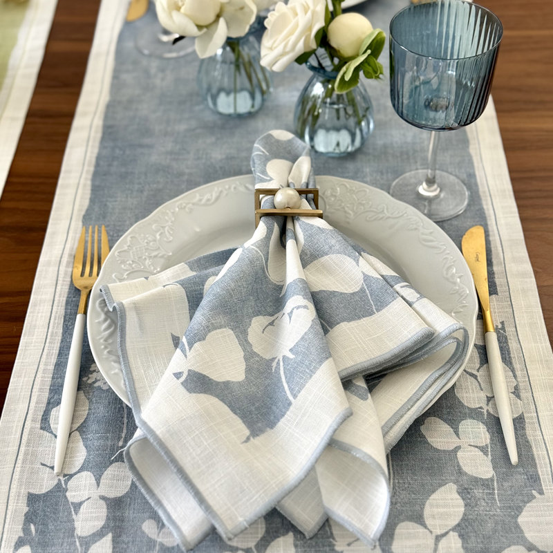 Fleur De Lin 22" Napkin, Blue