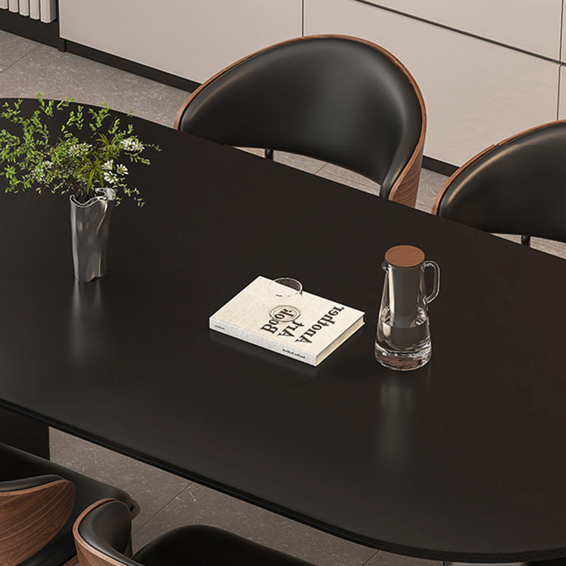 Sophisticated retro-style oval dining table set, 29.52"H x 62.99"L x 35.43"W