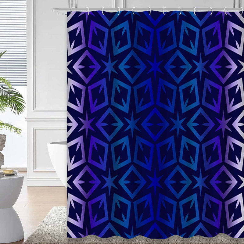 Rideau de douche bleu foncé à 12 crochets, L 72 po x l 78 po