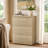 Modern Fluted 3-Drawer Dresser With Pop - Up Design-2050068681