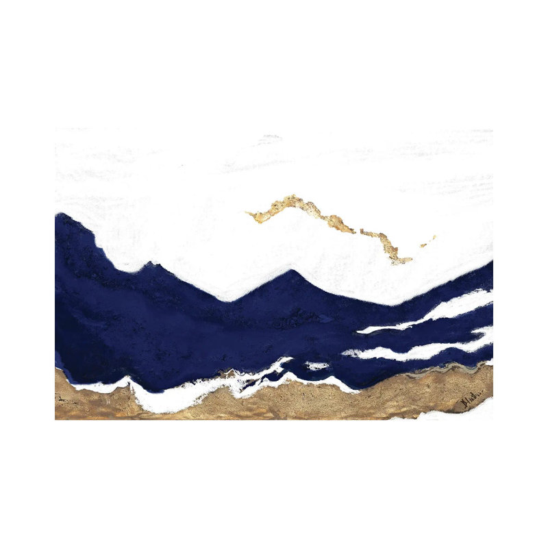 Navy And Gold Tierra II by Patricia Pinto - Wrapped Canvas Painting, 20.32 cm H x 30.48 cm W