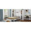 Lit double blanc avec deux garde-robes, plateforme stable et tablette pour armoire de chambre à coucher, étagère de rangement, chambre d'amis polyvalente,