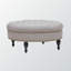 Repose-pieds rembourré en lin beige avec pieds en bois noir Sulligent, H 16,75 po x l 35,25 po x P 35,9 po-1955963027
