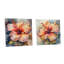 Hibiscus orange gris Euphoria I - Hibiscus acrylique ensemble d'art mural en verre de 2-1928525748