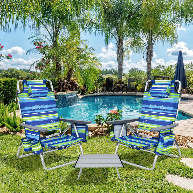 Chaise de plage inclinable et pliante Norek